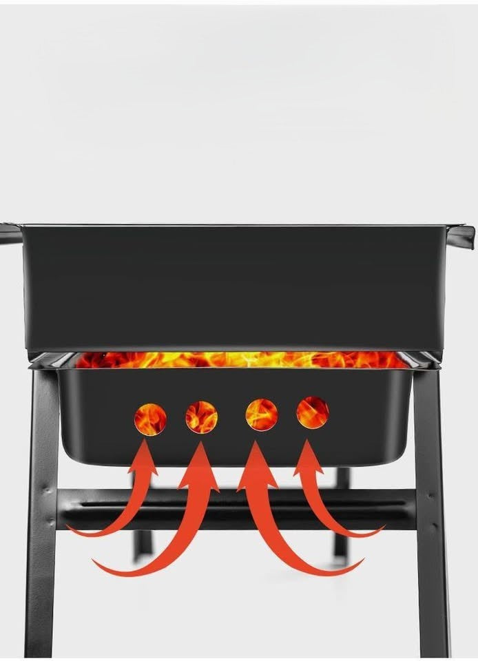 Portable Foldable Charcoal BBQ Grill – Stainless Steel