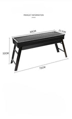Portable Foldable Charcoal BBQ Grill – Stainless Steel
