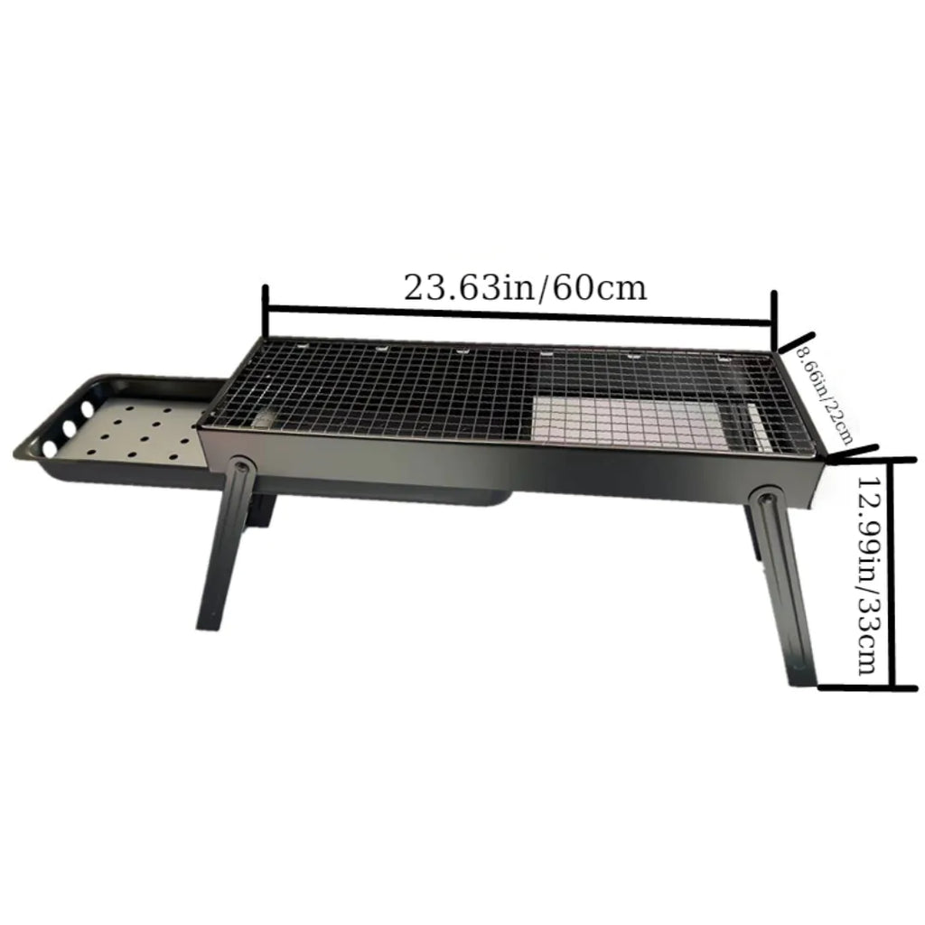 Portable Foldable Charcoal BBQ Grill – Stainless Steel