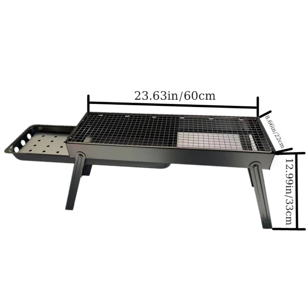 Portable Foldable Charcoal BBQ Grill – Stainless Steel