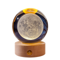3D Crystal Ball Lamp with Wooden Base