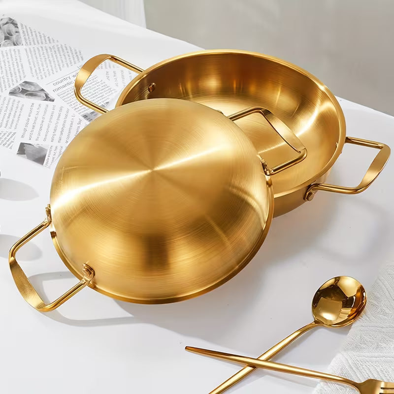 Golden Korean Style Noodle Pot and Cookware