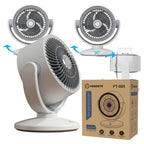 Rechargeable USB Oscillating Desktop Fan FT-905 | Portable Air Circulation Fan with LED Display & 3 Speeds