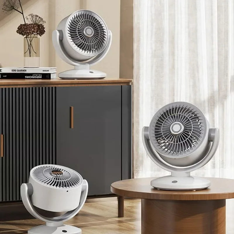 Rechargeable USB Oscillating Desktop Fan FT-905 | Portable Air Circulation Fan with LED Display & 3 Speeds