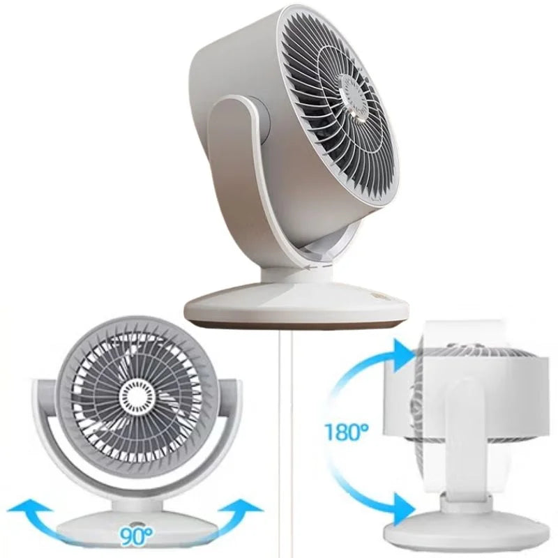 Rechargeable USB Oscillating Desktop Fan FT-905 | Portable Air Circulation Fan with LED Display & 3 Speeds
