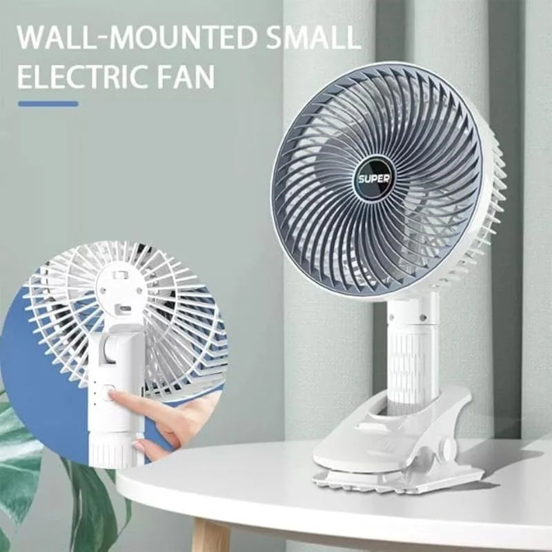 Rechargeable 3-in-1 Clip Fan | Portable Handheld, Desktop & Wall Mounted USB Cooling Fan