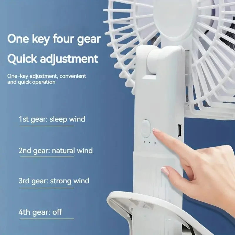 Rechargeable 3-in-1 Clip Fan | Portable Handheld, Desktop & Wall Mounted USB Cooling Fan