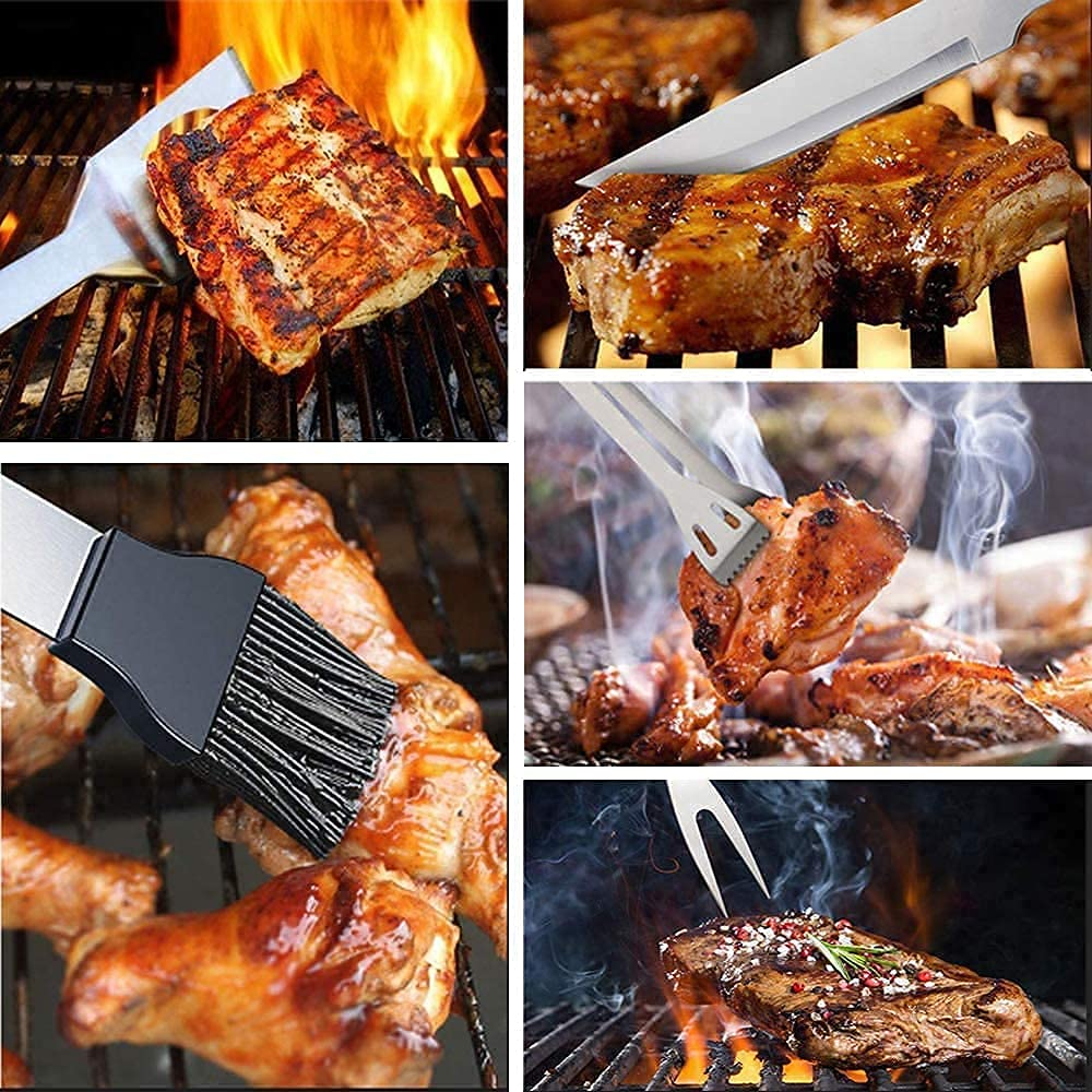 5-Piece Stainless Steel BBQ Grill Tool Set