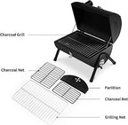 Premium Cylindrical Portable BBQ Grill - Black