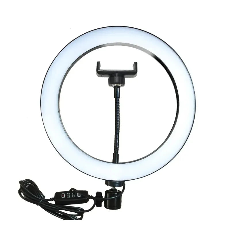 MJ26 RGB LED Ring Light 26cm with Tripod, Phone Holder & 360Â° Color Modes