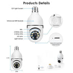 Speed-X 1080P WiFi Bulb Camera – 360° Panoramic Security Camera with Night Vision & Two-Way Audio