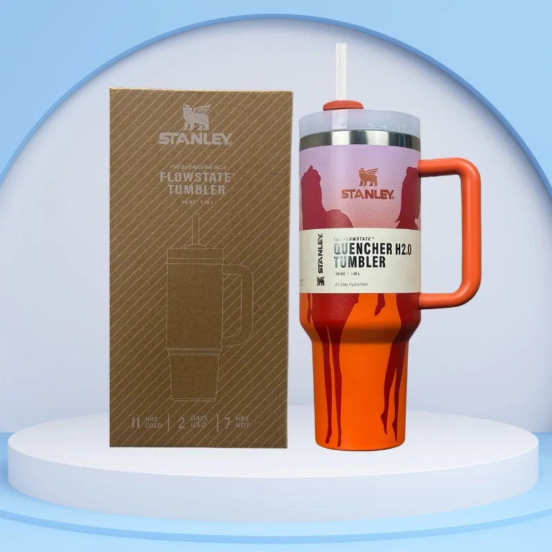 Orange Barbie Stanlay Tumbler | H2.0 Tumbler 1.18L Limited Edition Double Wall Vacuum Insulated