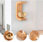 Elegant Wooden Doorbell Chime with Brass Bell | Japanese Style Wind Chime for Home, Shop & Office Decor