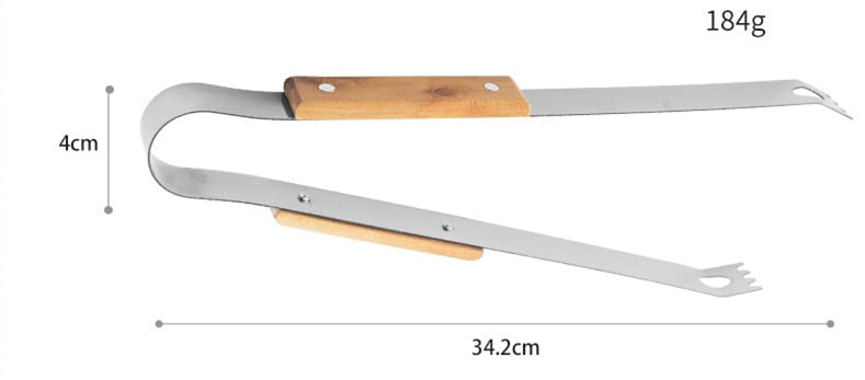 5-Piece Stainless Steel BBQ Tool Set with Wooden Handles