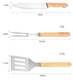 5-Piece Stainless Steel BBQ Tool Set with Wooden Handles