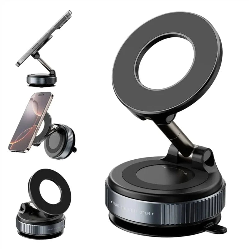 Foldable Magnetic Car Phone Holder | 360Â° Rotating Suction Mount, Universal