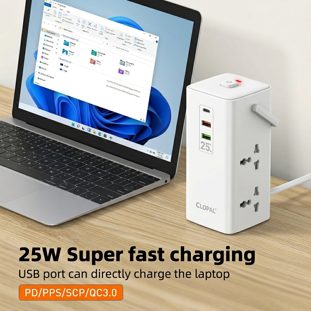 PowerNest 7-in-1 Charging Tower Extension – 2500W Smart Power Station