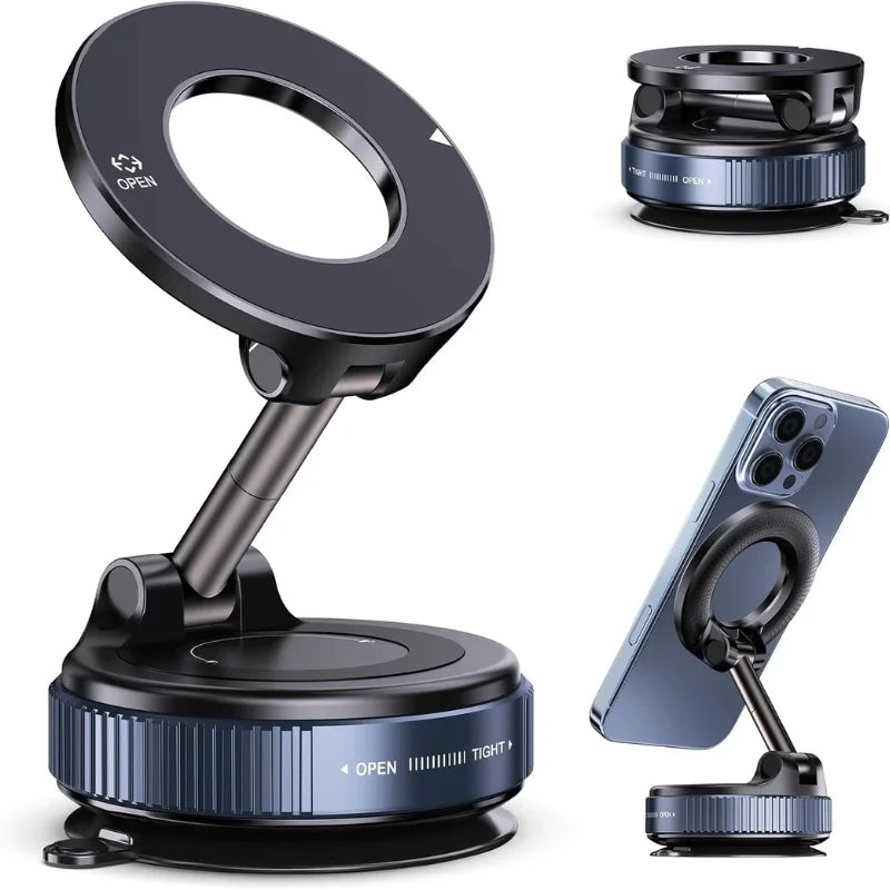 Foldable Magnetic Car Phone Holder | 360Â° Rotating Suction Mount, Universal