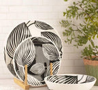 Danny Home Fine Porcelain Black Leaf Deep Plate
