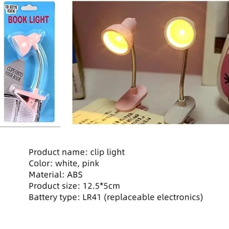 Mini Book Light with Clip | Portable LED Reading Lamp with Eye Protection (Random Color)