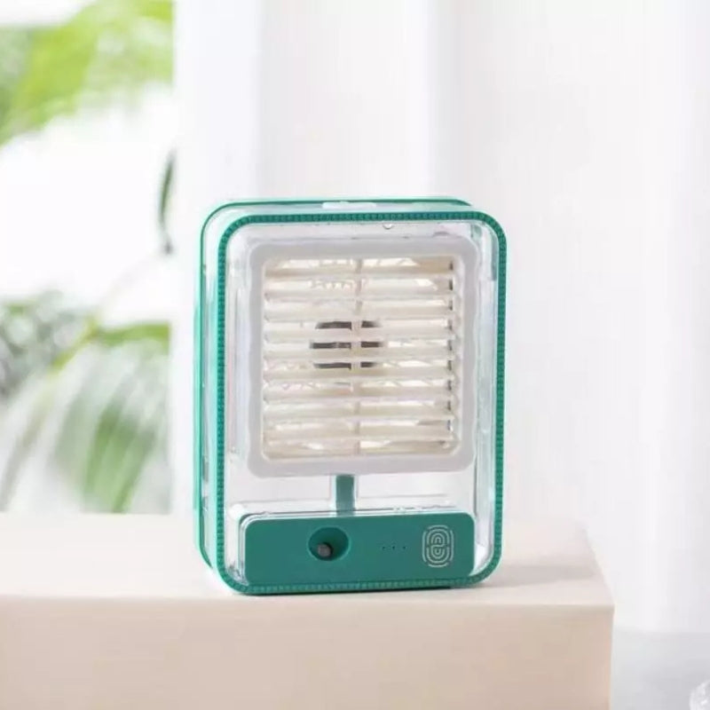 Portable USB Air Cooler Fan â€“ 3-Speed, Mist Spray, Rechargeable | Random Color