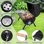 Premium Cylindrical Portable BBQ Grill - Black