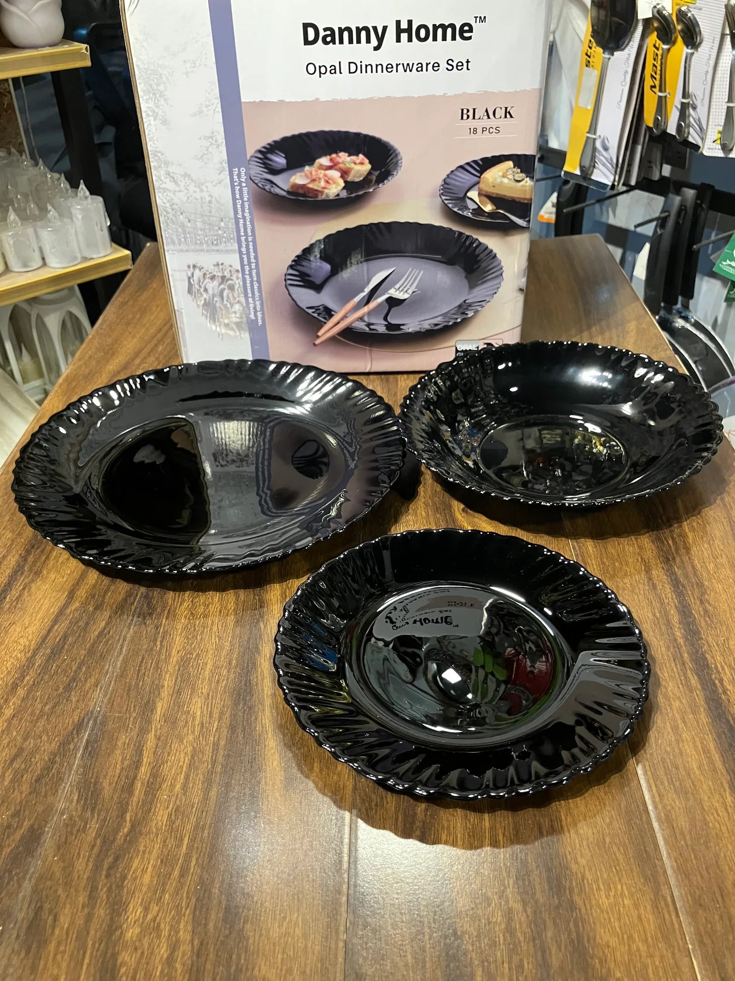 Black Opal Dinner Set 18 Pcs | Modern Tableware Set