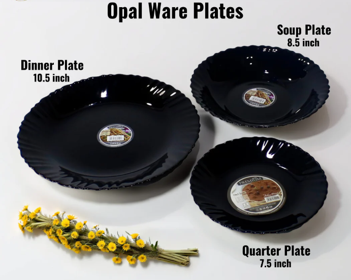 Black Opal Dinner Set 18 Pcs | Modern Tableware Set