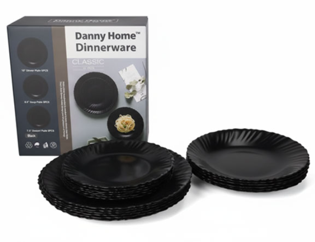 Black Opal Dinner Set 18 Pcs | Modern Tableware Set
