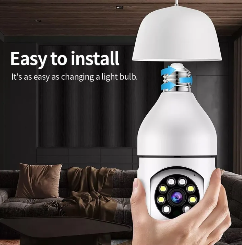 Speed-X 1080P WiFi Bulb Camera – 360° Panoramic Security Camera with Night Vision & Two-Way Audio