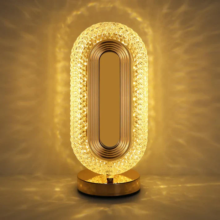 CrystalGlow Oval Table Lamp