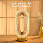 CrystalGlow Oval Table Lamp