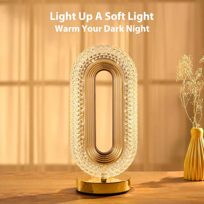 CrystalGlow Oval Table Lamp