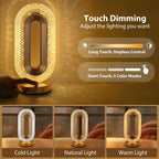 CrystalGlow Oval Table Lamp