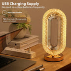 CrystalGlow Oval Table Lamp