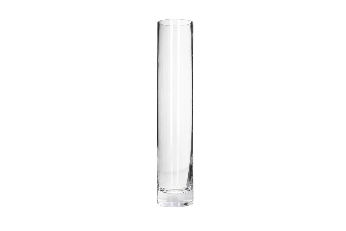 Clear Glass Cylindrical Vase 20cm | Slim Flower Vase