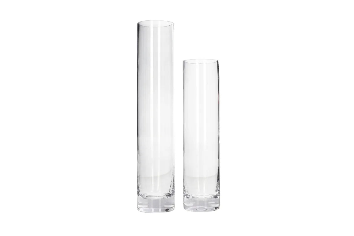 Clear Glass Cylindrical Vase 20cm | Slim Flower Vase