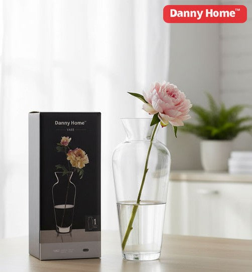 Clear Glass Plant Vase 20.2cm | Elegant Decorative Flower Vase