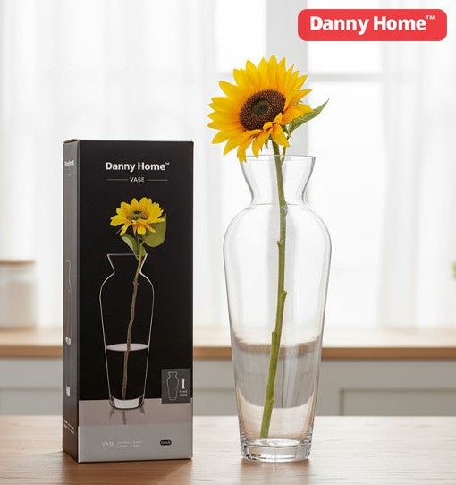 Clear Glass Plant Vase 25.2cm | Tall Elegant Flower Vase