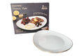 Gold Line Serving Platter Set (2 Pcs) | Oval Opal Glass Platters