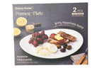 Gold Line Serving Platter Set (2 Pcs) | Oval Opal Glass Platters