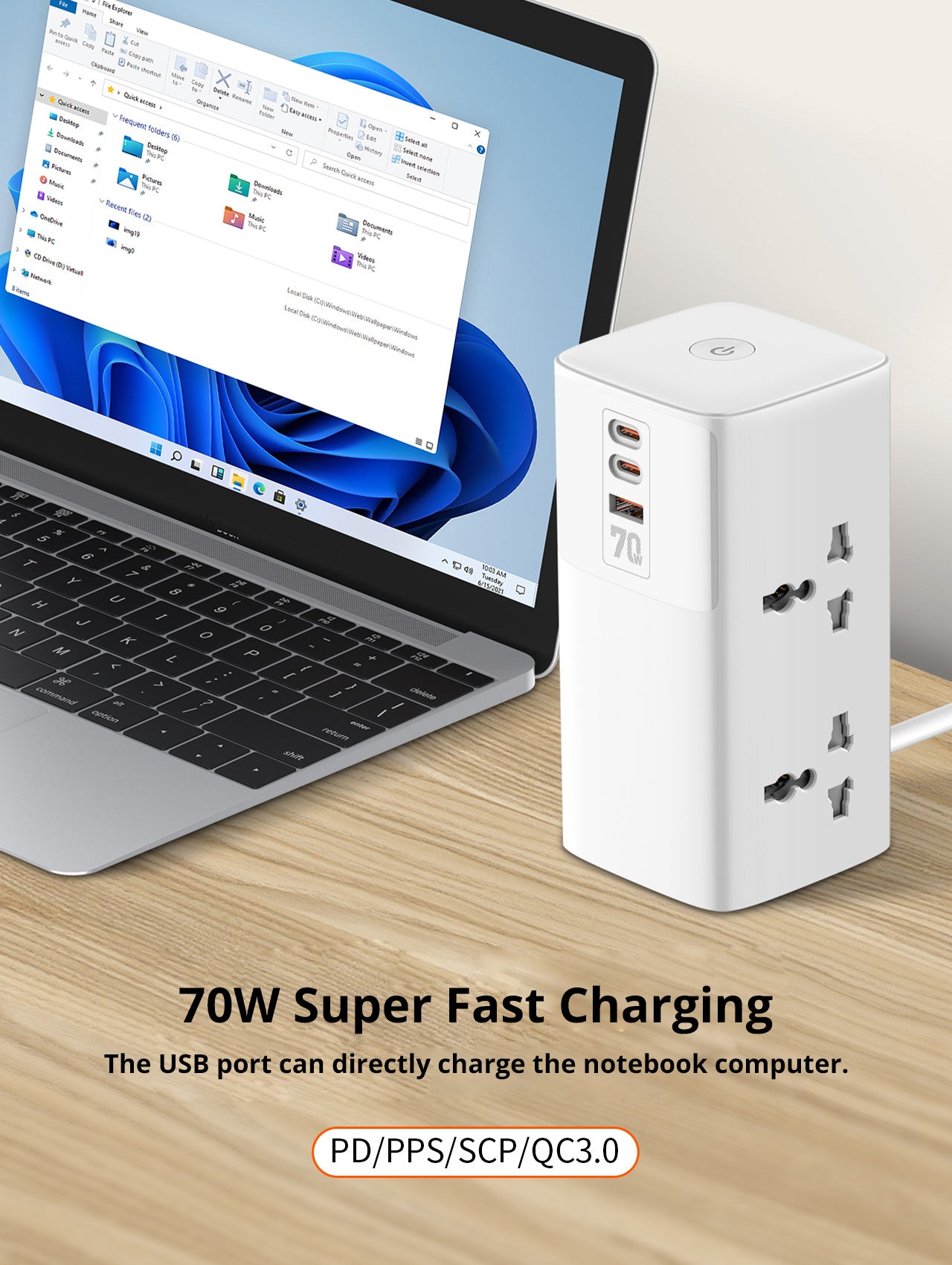 Power Tower 70W – Fast Charging Desktop Power Hub
