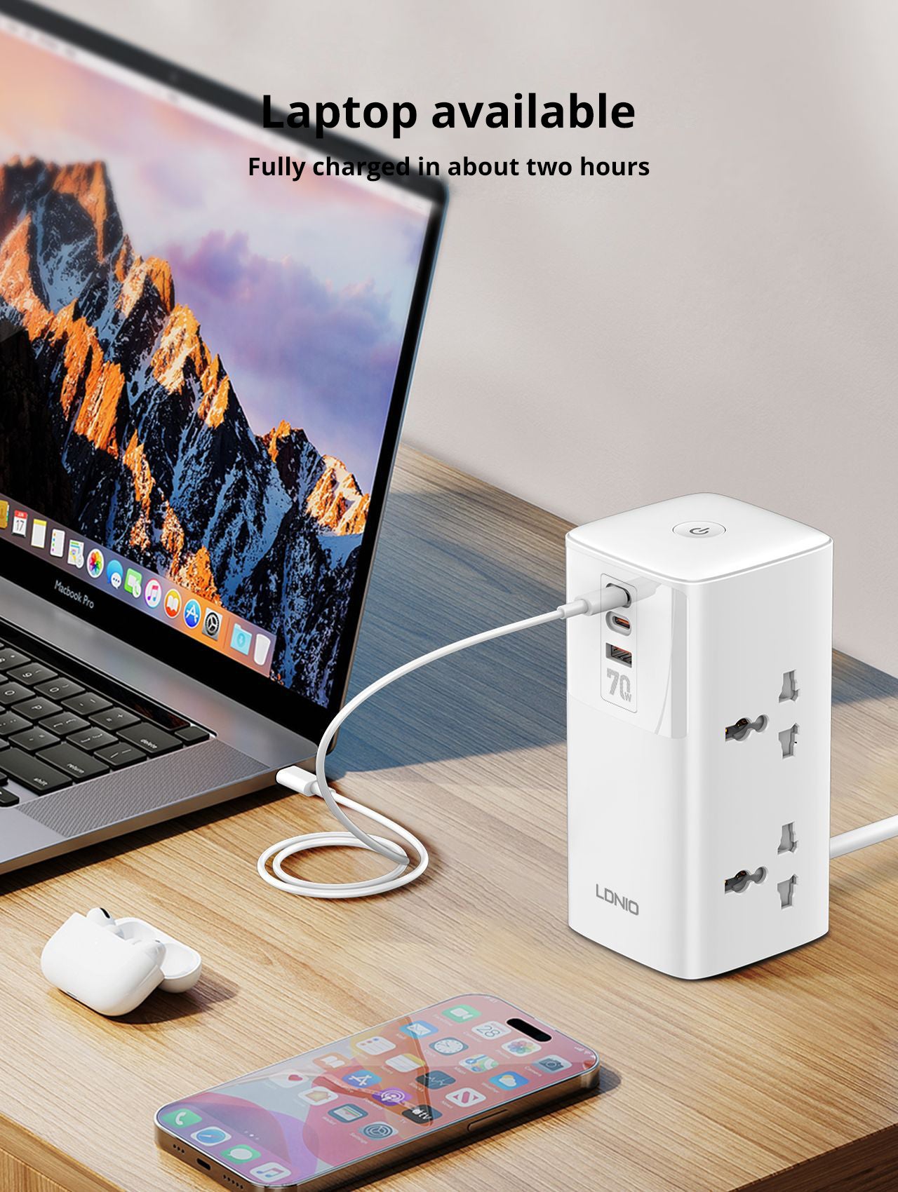 Power Tower 70W – Fast Charging Desktop Power Hub