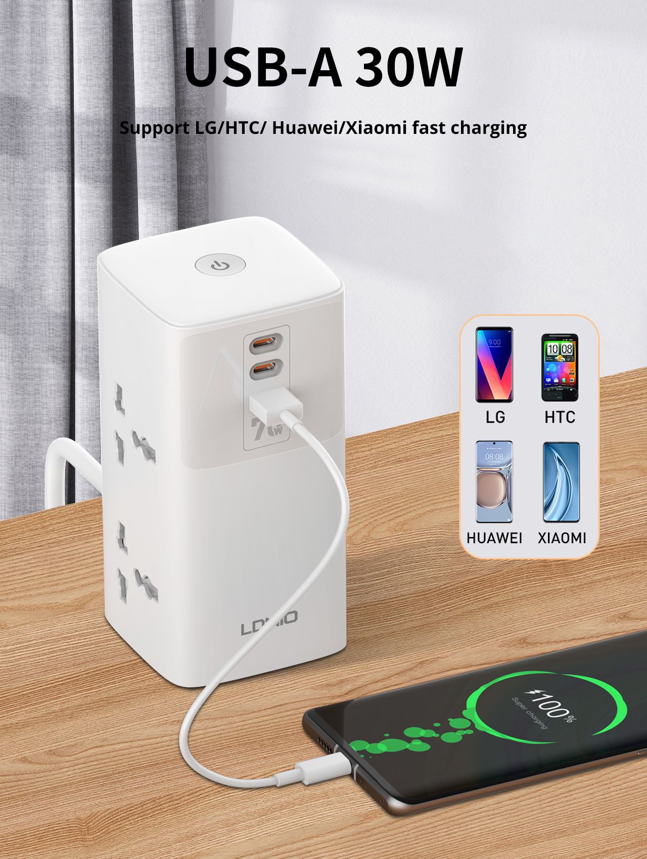 Power Tower 70W – Fast Charging Desktop Power Hub
