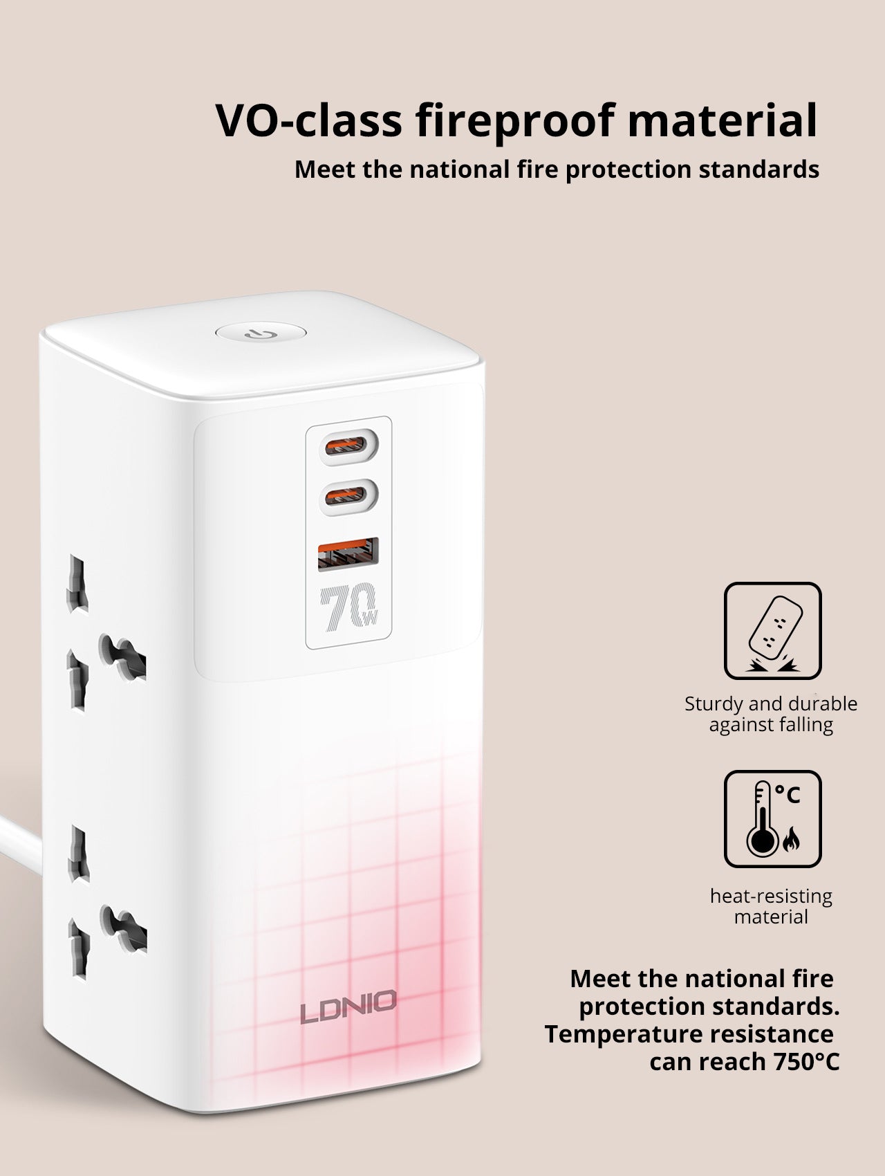 Power Tower 70W – Fast Charging Desktop Power Hub