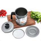 Stainless Steel Oil Filter Pot with Strainer for Cooking Oil Storage