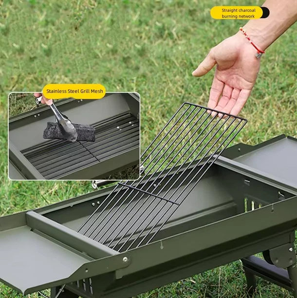 Folding Portable BBQ Grill - Charcoal Camping Grill