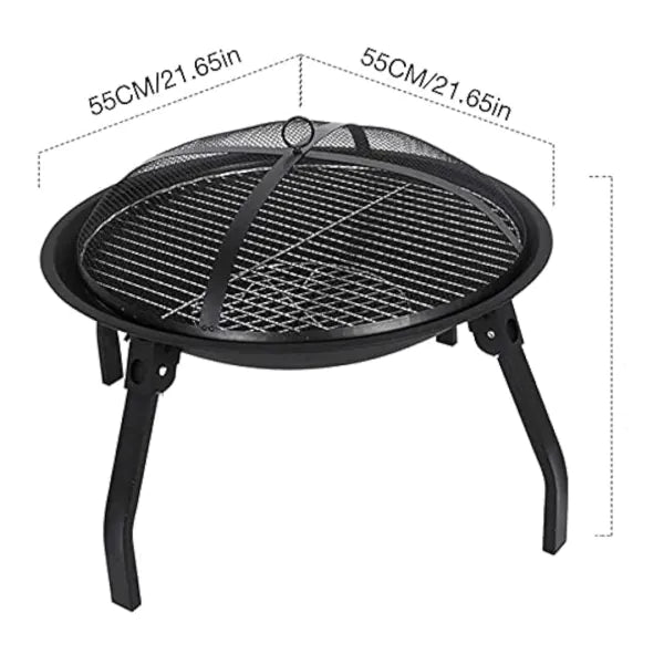 Portable Round Charcoal BBQ Brazier Furnace Grill