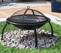 Portable Round Charcoal BBQ Brazier Furnace Grill