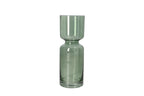 Green Glass Plant Vase | Slim Decorative Flower Vase